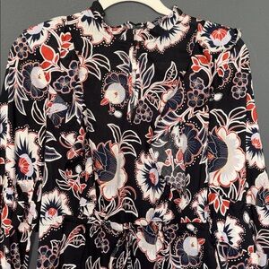 WHO WHAT WEAR xs ruffle cotton dress black/navy/rust